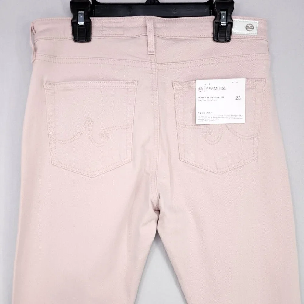 AG Adriano Goldschmied Ankle Jeans Size 28 High Rise The Farrah Skinny Pink